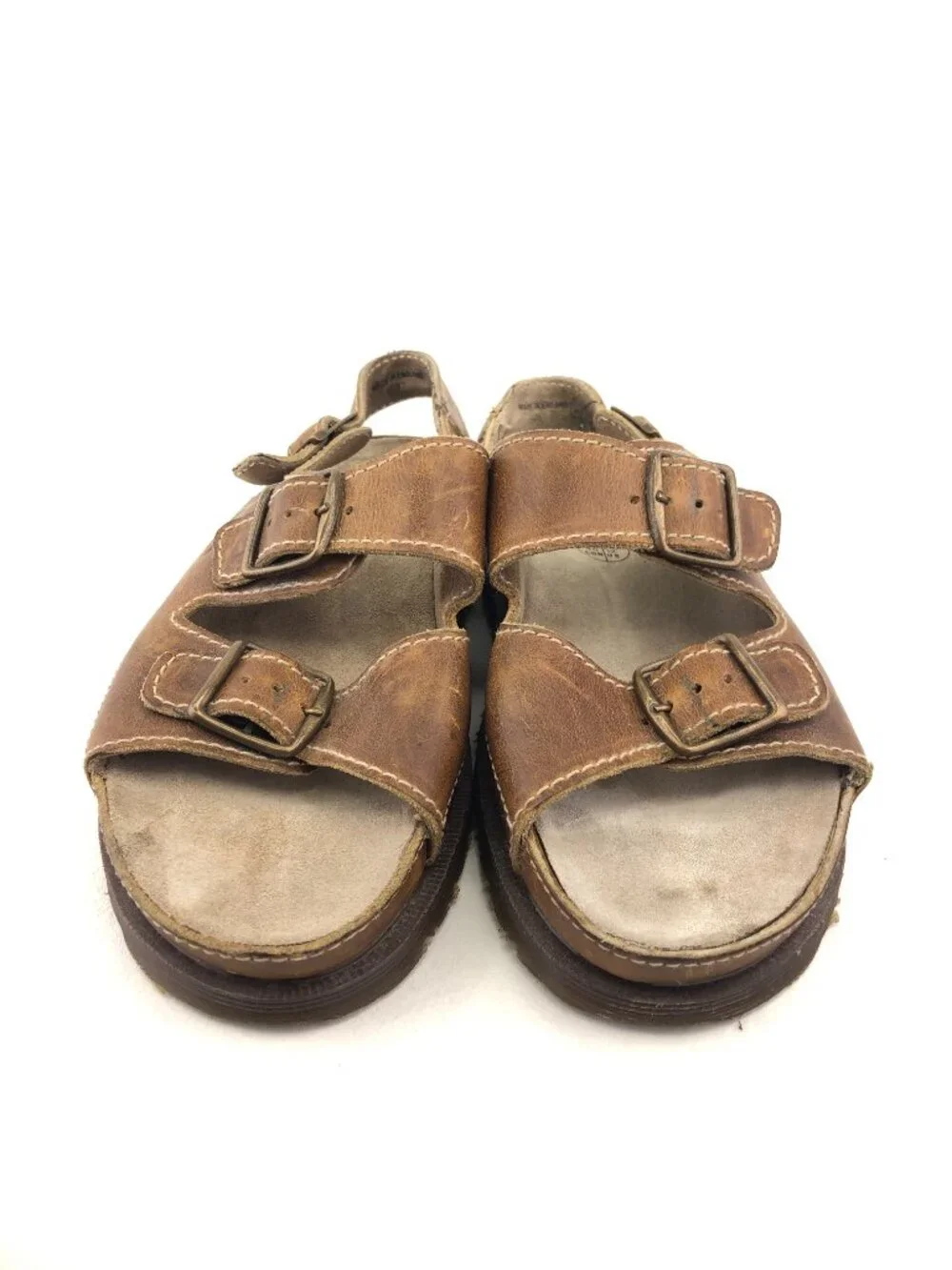 Dr. Martens MIE Y2K Brown Leather Platform Sandals 12